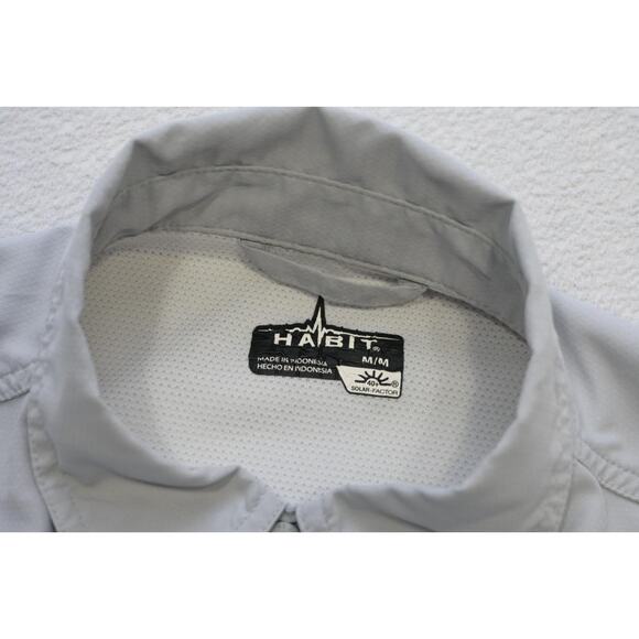 Habit Vented Fishing Shirt Gray Short Sleeve Camp Outdoors Mens Size Medium - Picture 7 of 10